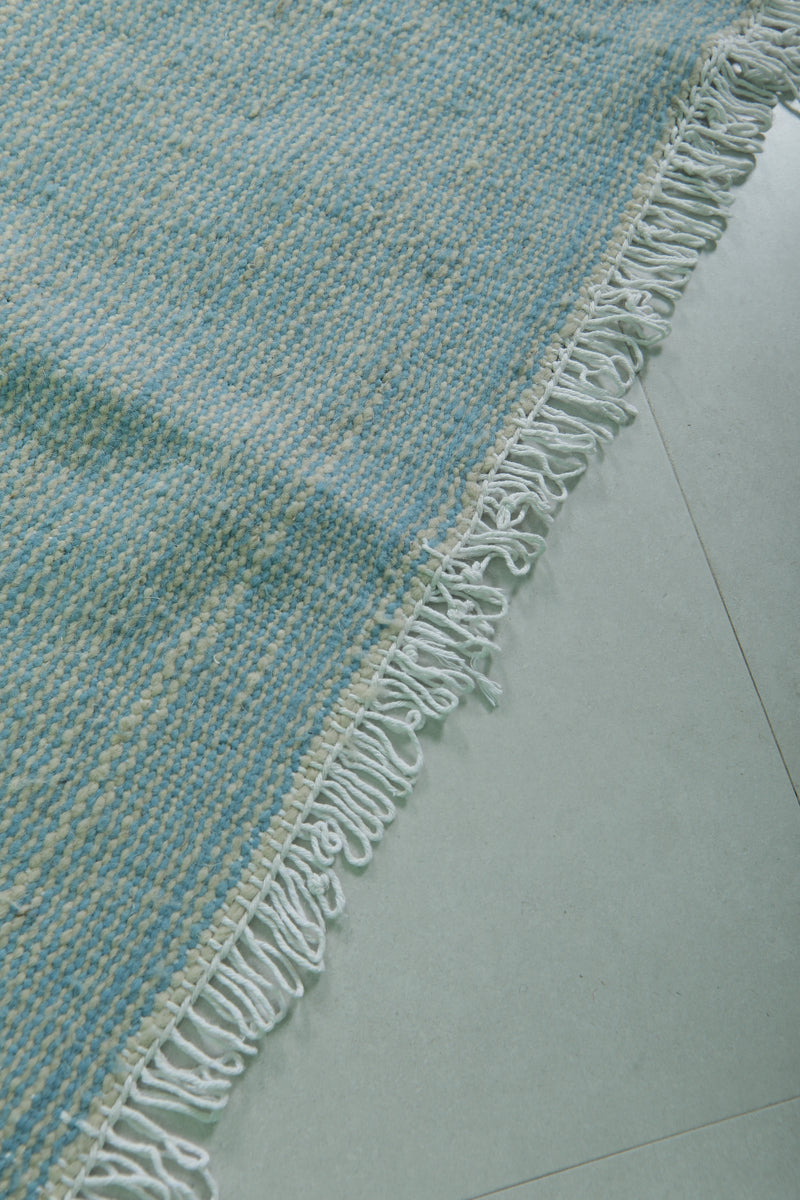 Sky Blue Moroccan Rug - 2.9 X 5.2 Feet | Handwoven Charm