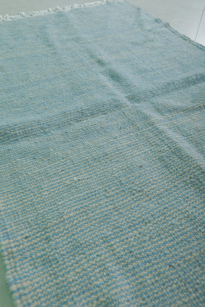 Sky Blue Moroccan Rug - 2.9 X 5.2 Feet | Handwoven Charm