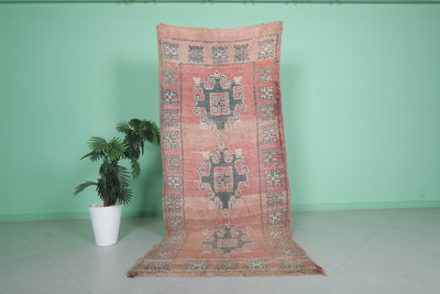 Pink Moroccan Runner Rug 3.4 x 8 ft | Vintage Tribal Design - moroccan rug