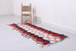 Moroccan berber rug 2.2 X 5.9 Feet - Boucherouite Rugs