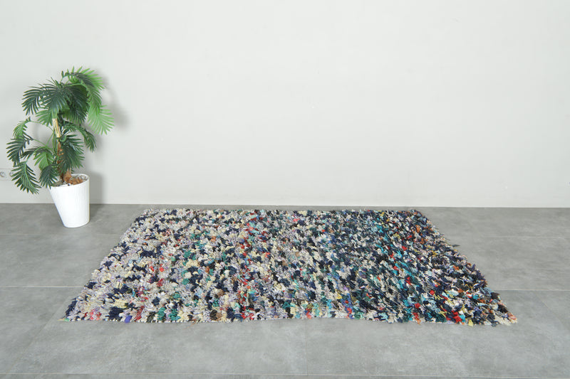 Handwoven Moroccan boucherouite rug - 3.9 ft x 6.7 ft