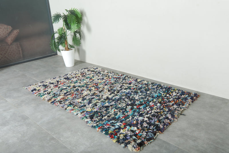 Handwoven Moroccan boucherouite rug - 3.9 ft x 6.7 ft