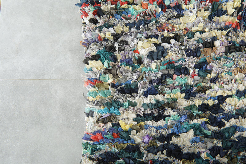 Handwoven Moroccan boucherouite rug - 3.9 ft x 6.7 ft