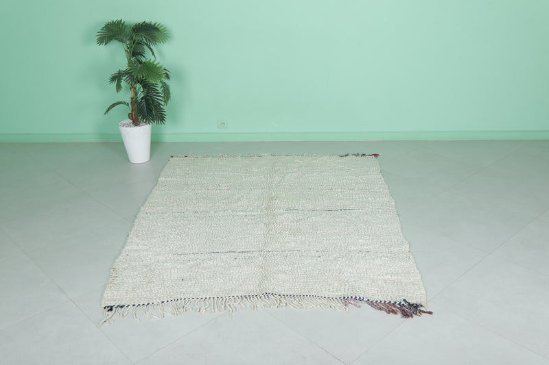 Handmade Berber Rug 5.4 x 6.3 Feet - Minimalist Moroccan Wool Carpet - moroccan rug