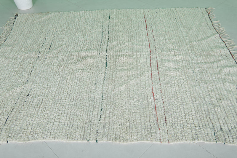Handmade Berber Rug 5.4 x 6.3 Feet - Minimalist Moroccan Wool Carpet - moroccan rug