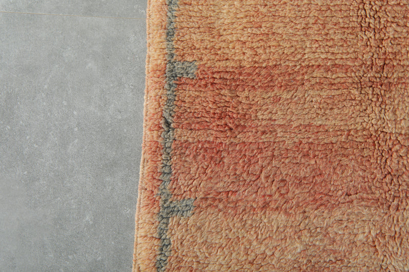 Peach Moroccan minimalist wool rug - 3.5 ft x 4.5 ft