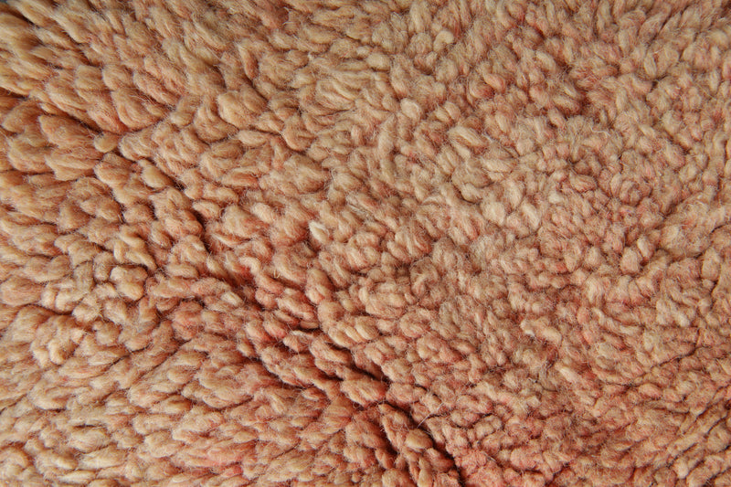 Peach Moroccan minimalist wool rug - 3.5 ft x 4.5 ft