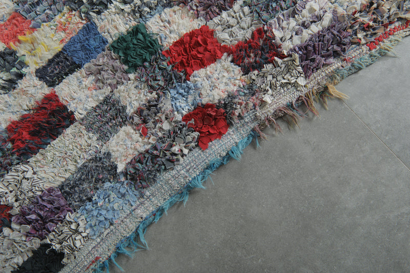 Colorful Moroccan Boucherouite Rug – 4.3 x 6.7 Feet Handwoven Shag Carpet - Boucherouite Rugs