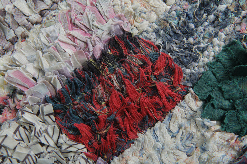 Colorful Moroccan Boucherouite Rug – 4.3 x 6.7 Feet Handwoven Shag Carpet - Boucherouite Rugs