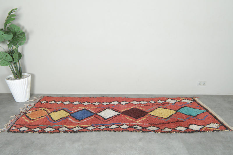 Terracotta red Moroccan runner rug - Diamond pattern - 3.2 ft x 9.8 ft