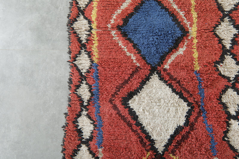 Terracotta red Moroccan runner rug - Diamond pattern - 3.2 ft x 9.8 ft