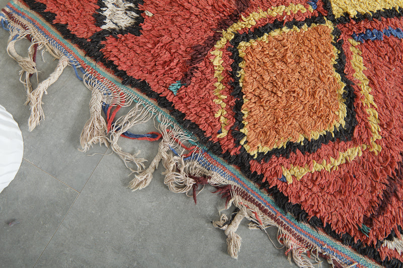 Terracotta red Moroccan runner rug - Diamond pattern - 3.2 ft x 9.8 ft