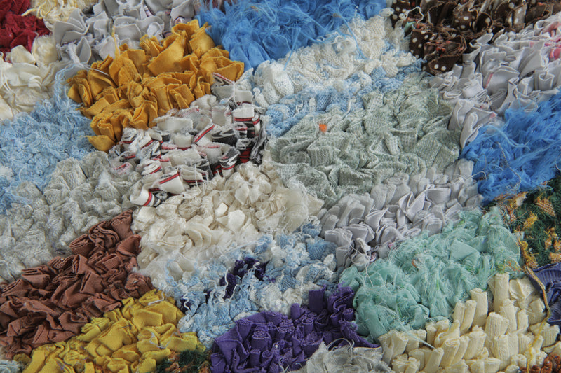 Colorful Moroccan Boucherouite Rug – 4.5 x 6.9 Feet Handwoven Shag Carpet - Boucherouite Rugs