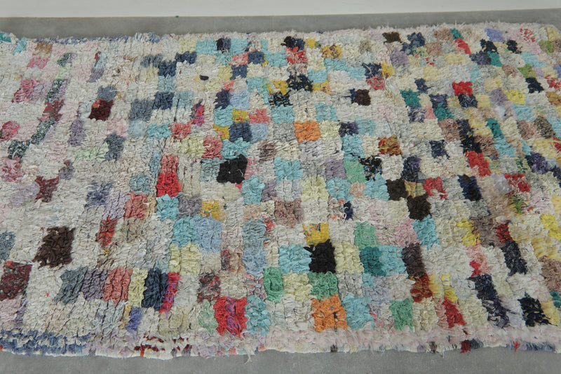 Colorful Moroccan Boucherouite Rug – 3.5 x 6 Feet Handwoven Shag Carpet - Boucherouite Rugs