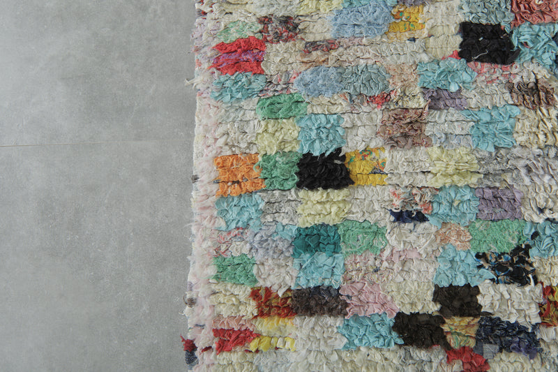 Colorful Moroccan Boucherouite Rug – 3.5 x 6 Feet Handwoven Shag Carpet - Boucherouite Rugs