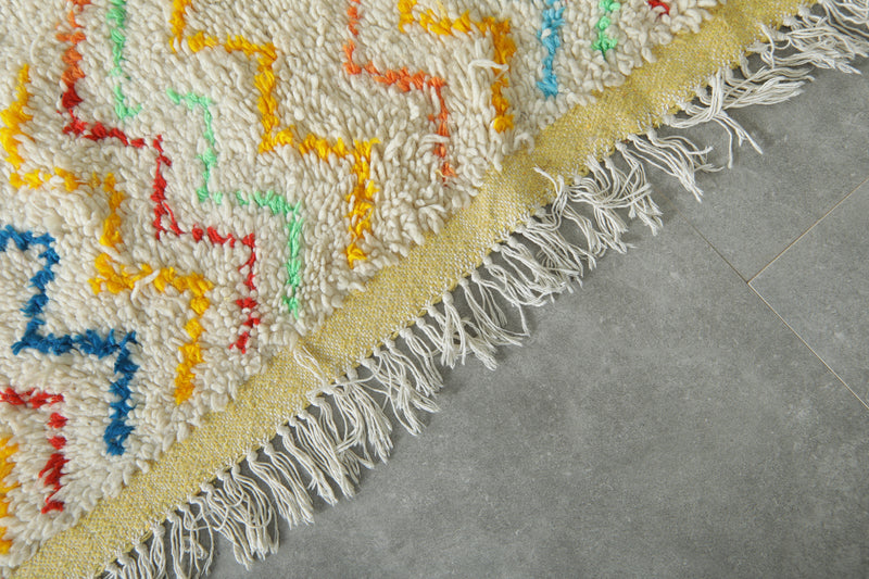 Handmade Moroccan azilal rug with geometric design - 4 ft x 6.7 ft