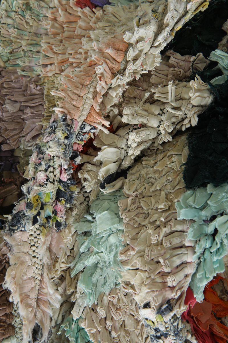 Moroccan boucherouite rug with multicolor and checkered design - 4.1 ft x 6.2 ft