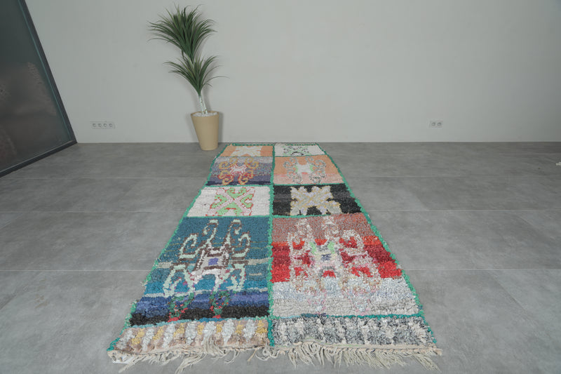 Patchwork Symbol Moroccan Rug – 8.6 x 4.3 ft - Boucherouite Rugs