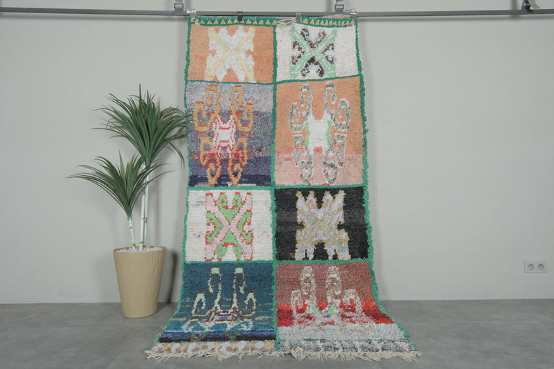 Patchwork Symbol Moroccan Rug – 8.6 x 4.3 ft - Boucherouite Rugs