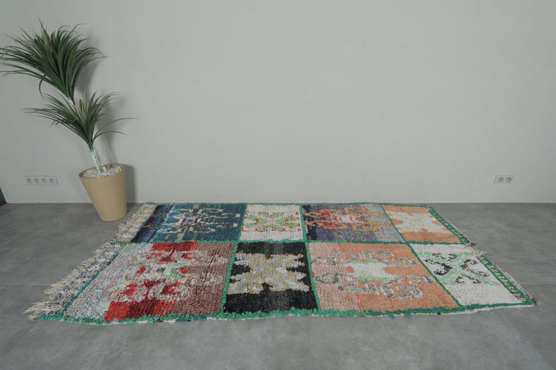 Patchwork Symbol Moroccan Rug – 8.6 x 4.3 ft - Boucherouite Rugs