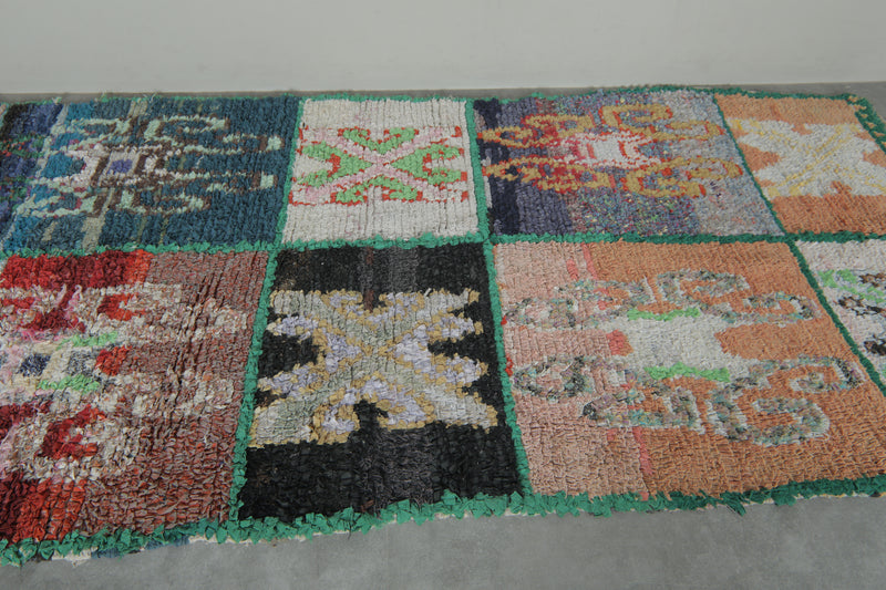 Patchwork Symbol Moroccan Rug – 8.6 x 4.3 ft - Boucherouite Rugs