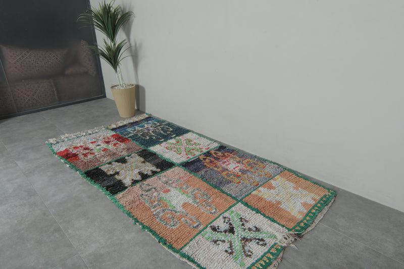Patchwork Symbol Moroccan Rug – 8.6 x 4.3 ft - Boucherouite Rugs