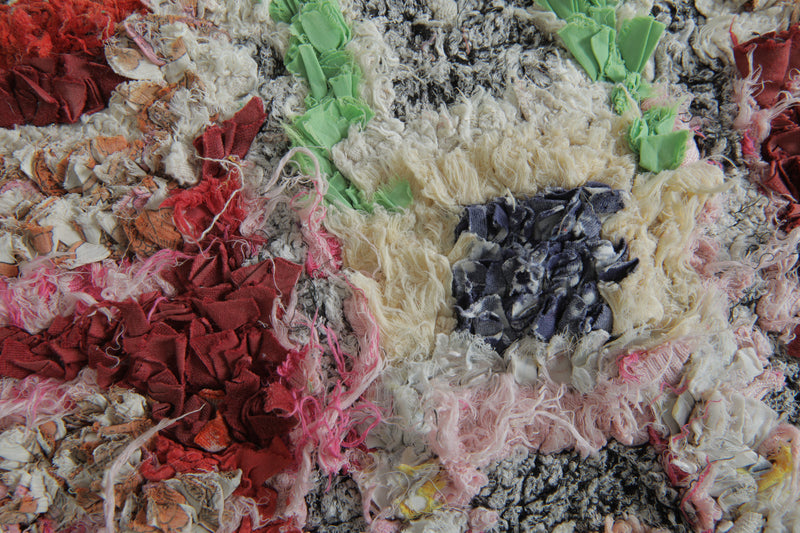 Patchwork Symbol Moroccan Rug – 8.6 x 4.3 ft - Boucherouite Rugs