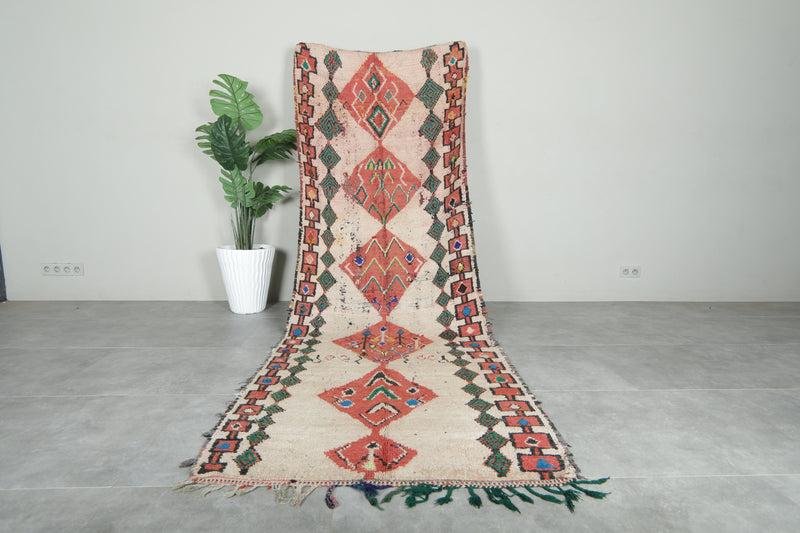 Geometric Moroccan runner rug with geometric design - 3.8 ft x 10.8 ft
