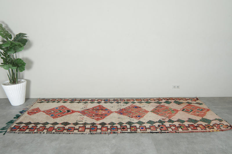 Geometric Moroccan runner rug with geometric design - 3.8 ft x 10.8 ft