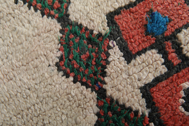 Geometric Moroccan runner rug with geometric design - 3.8 ft x 10.8 ft