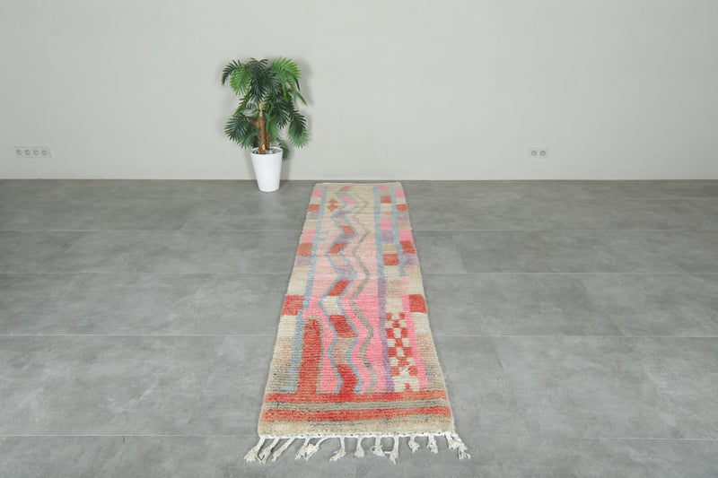 Runner Moroccan rug - Handmade wool rug - 2.3 ft x 9 ft