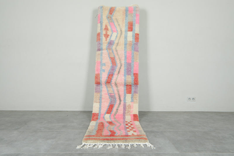Runner Moroccan rug - Handmade wool rug - 2.3 ft x 9 ft