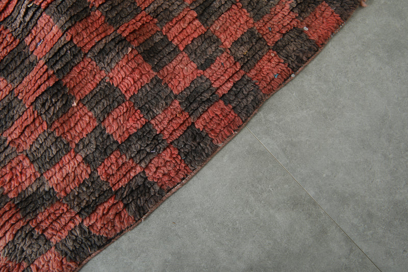 Runner Moroccan rug with checkered design - 3.2 ft x 9 ft
