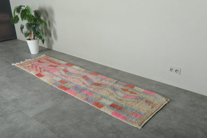 Runner Moroccan rug - Handmade wool rug - 2.3 ft x 9 ft