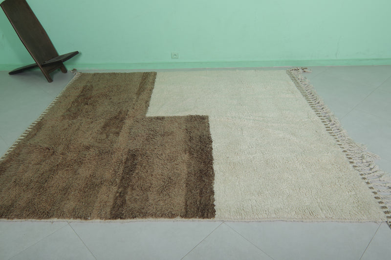 Beni ourain Moroccan rug - 7.2 x 8.2 ft | Handwoven two-tone elegance