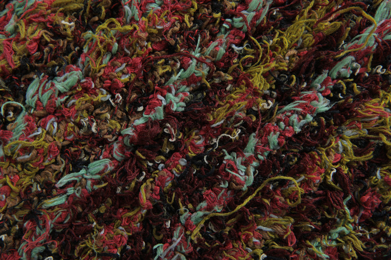 Earthy Horizon Moroccan Rug – 3.6 FT X 6.9 FT Striped Vintage Boucherouite rug - Boucherouite Rugs