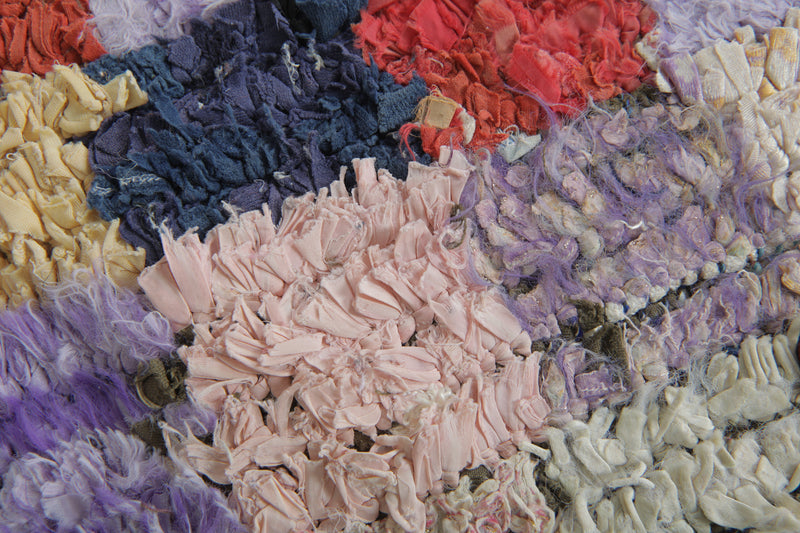 Colorful Moroccan Boucherouite Rug – 4.2 x 7.2 Feet Handwoven Patchwork Carpet - Boucherouite Rugs