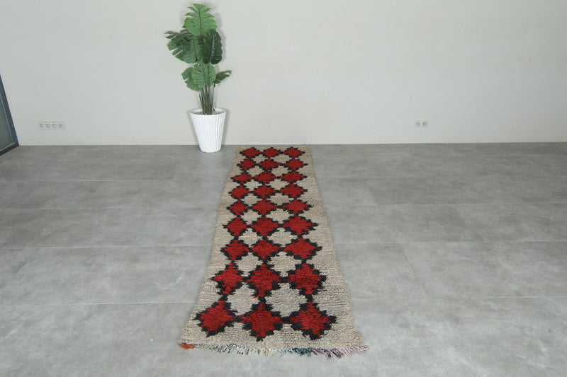 Geometric Moroccan runner rug - 2.7 ft x 10.1 ft
