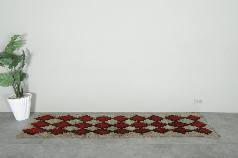 Geometric Moroccan runner rug - 2.7 ft x 10.1 ft