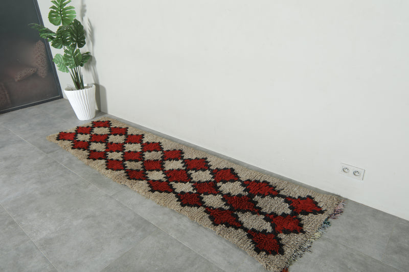 Geometric Moroccan runner rug - 2.7 ft x 10.1 ft