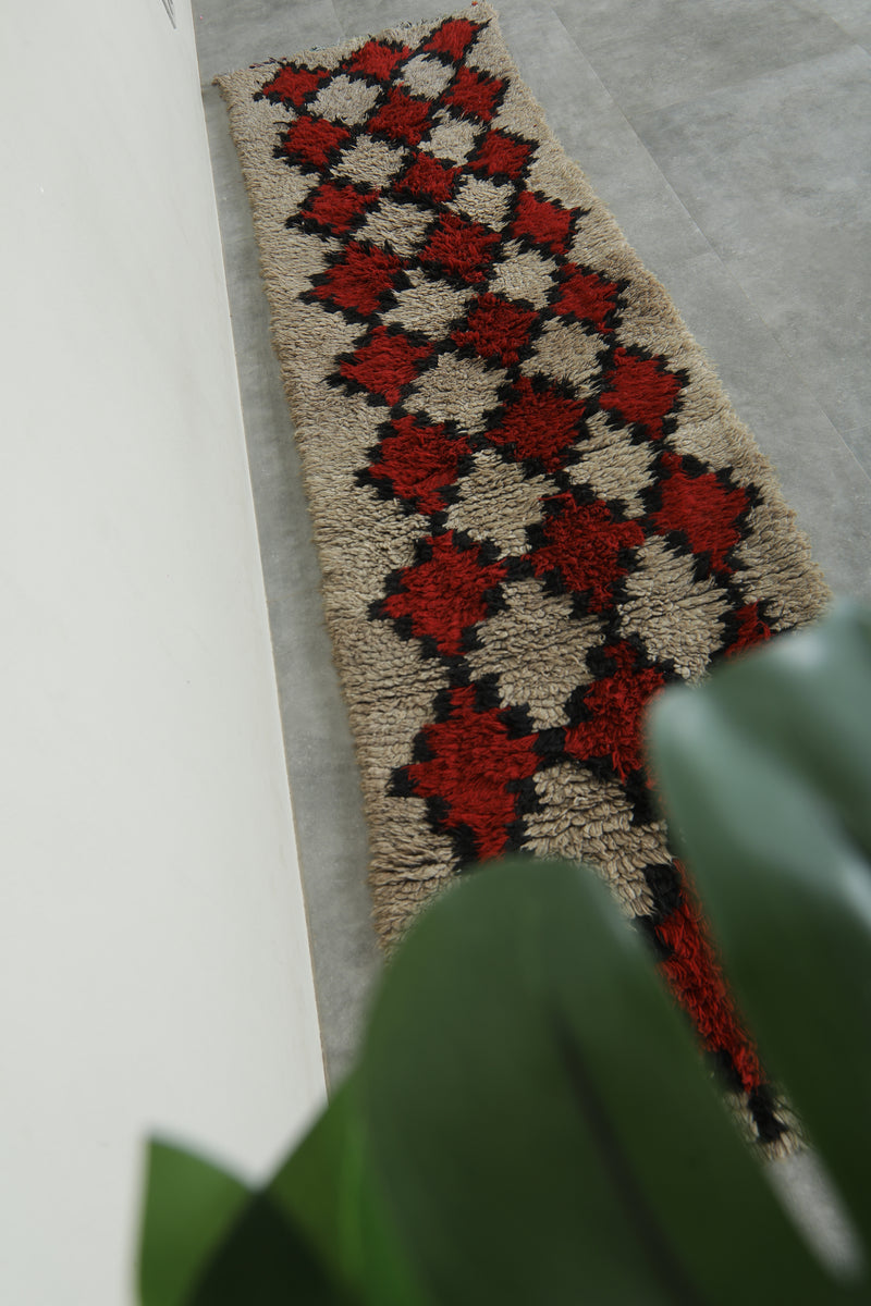 Geometric Moroccan runner rug - 2.7 ft x 10.1 ft