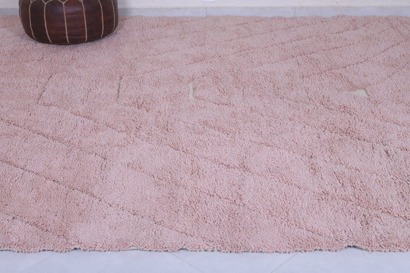 Moroccan berber rug - 8.3 x 9.1 Feet | Soft pink wool carpet