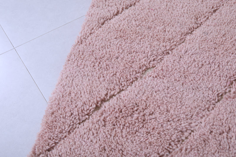 Moroccan berber rug - 8.3 x 9.1 Feet | Soft pink wool carpet