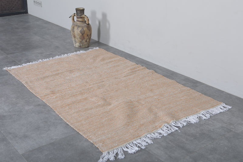 Natural Moroccan Rug - 3.6 X 5.5 Feet | Handwoven Elegance