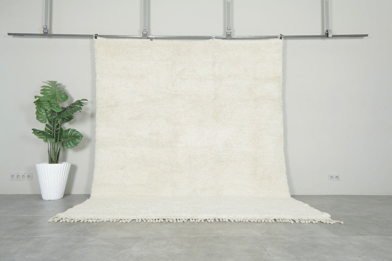 Custom handmade Moroccan shaggy rug with 3 matching pillows