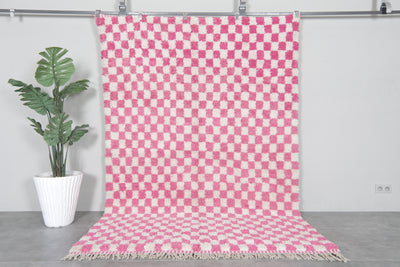 Moroccan wool rug 6.1 feet x 8.9 feet - 