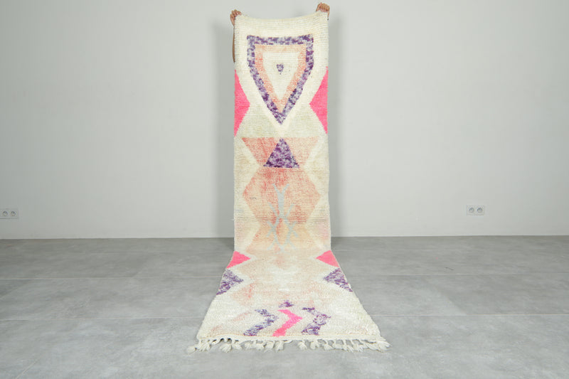 Handwoven Moroccan runner rug - 2.4 ft x 10.4 ft