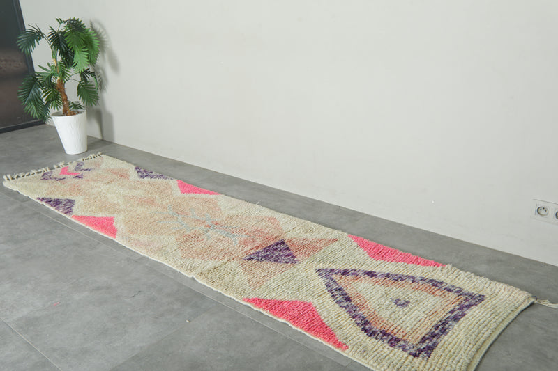 Handwoven Moroccan runner rug - 2.4 ft x 10.4 ft