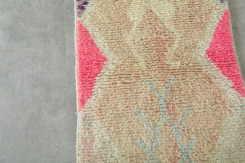 Handwoven Moroccan runner rug - 2.4 ft x 10.4 ft