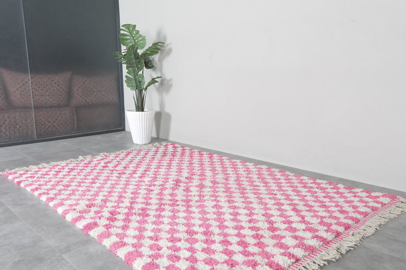 Moroccan wool rug 6.1 feet x 8.9 feet - 